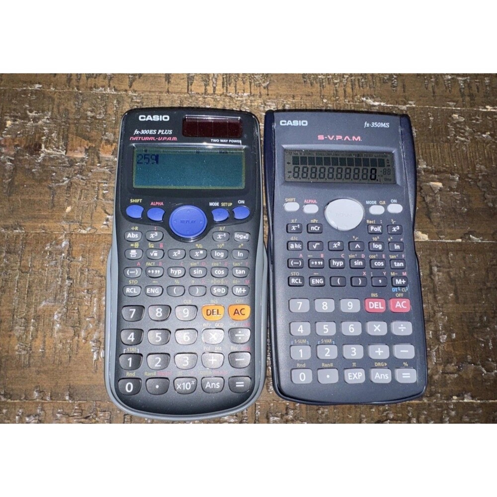 Casio fx-300ES Plus Vpam Solar Scientific & Fx-350MS Calculator Tested Working